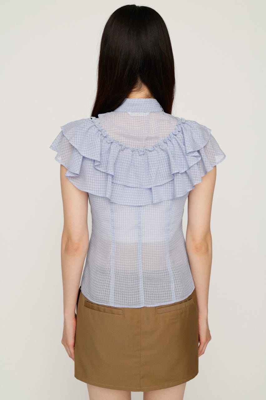 FRILL RIBBON ブラウス L/PUR FREE
