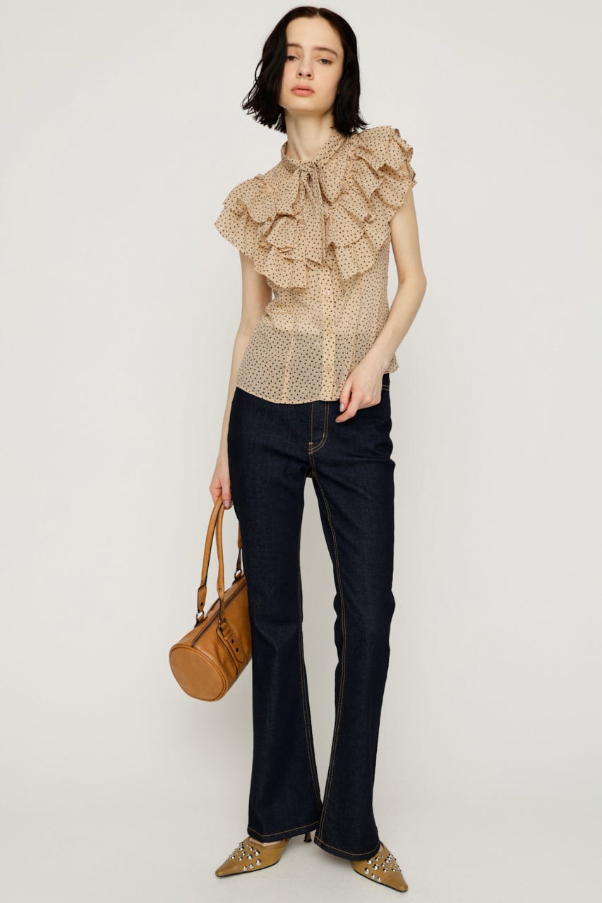 FRILL RIBBON ブラウス M/BEG FREE