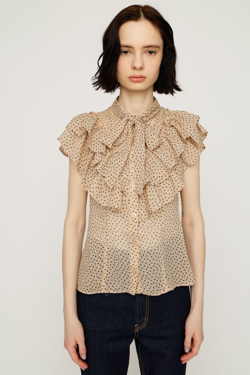 sly RIBBON FRILL ブラウス 黒 SLY | FRILL RIBBON ブラウス (シャツ・ブラウス ) |SHEL'TTER WEBSTORE