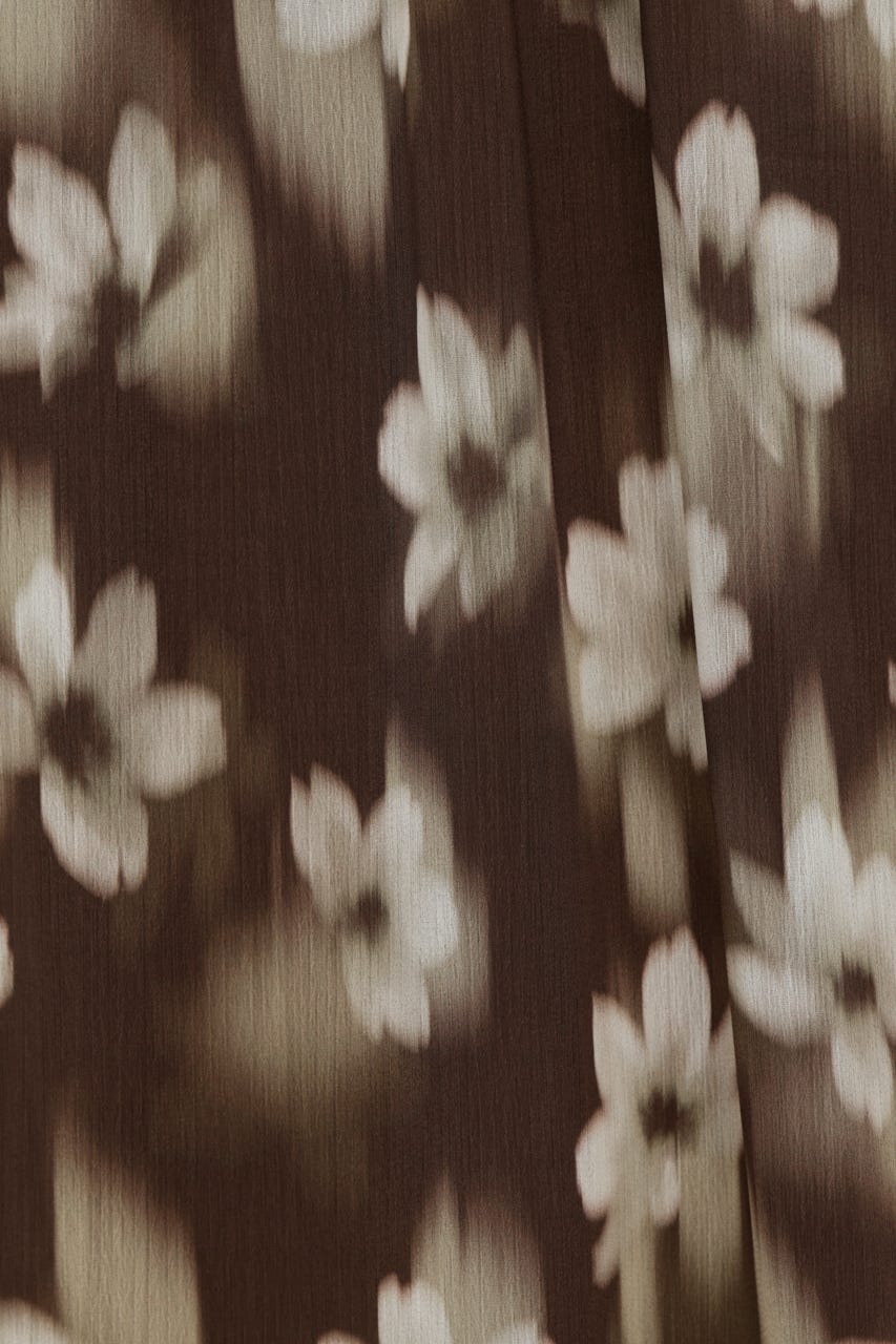 BLUR FLOWER LONG ワンピース M/BRN FREE
