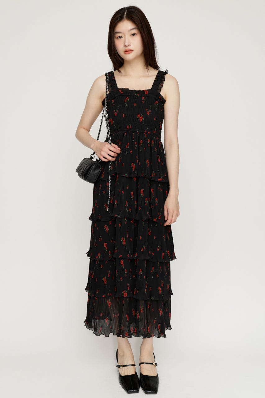 MODERN FLOWER CAMI ドレス M/BLK FREE