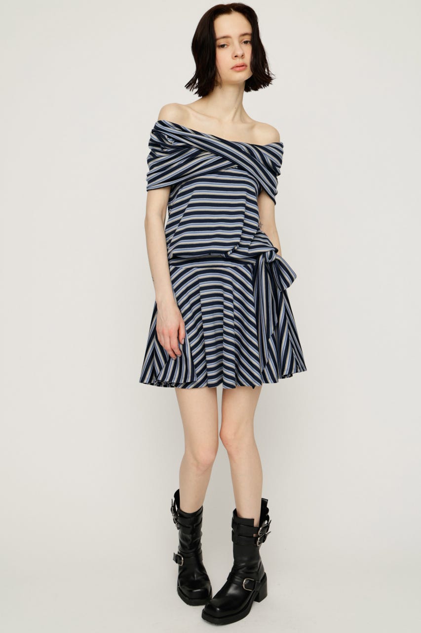VEIL HOOD MINI ワンピース M/NVY FREE