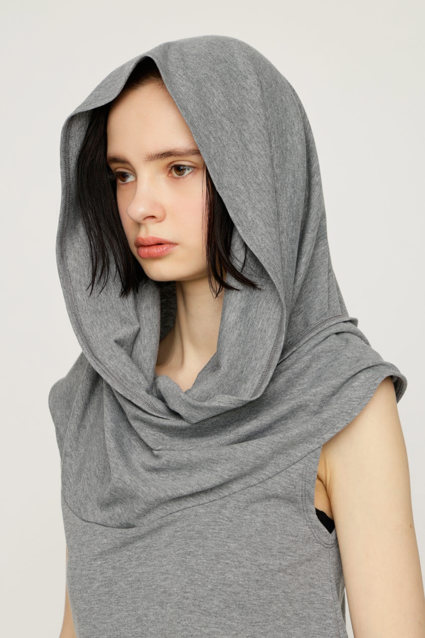 VEIL HOOD MINI ワンピース T.GRY FREE