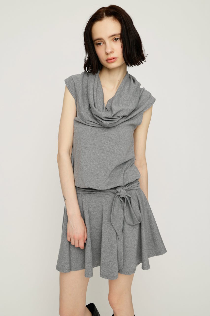 VEIL HOOD MINI ワンピース T.GRY FREE