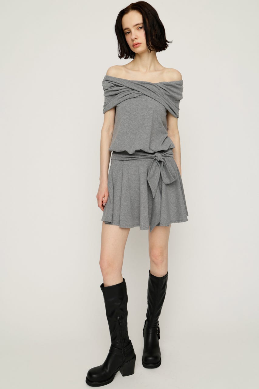 VEIL HOOD MINI ワンピース T.GRY FREE