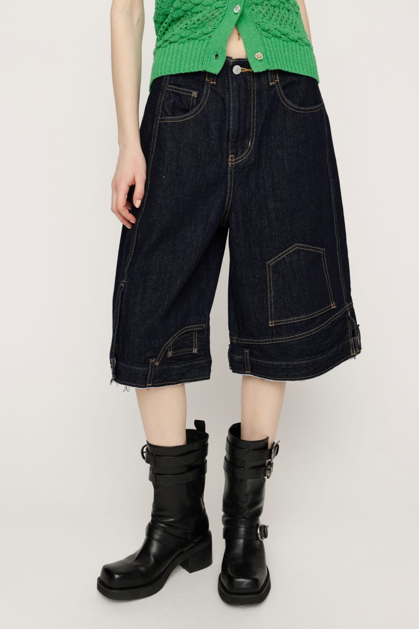 UP SIDE DOWN REMAKE HALF パンツ D/BLU 1