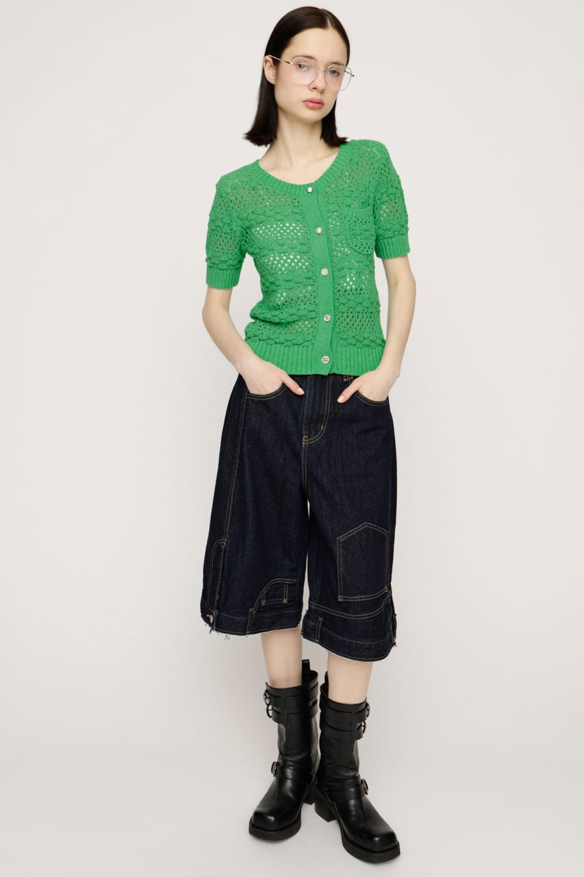 UP SIDE DOWN REMAKE HALF パンツ D/BLU 1