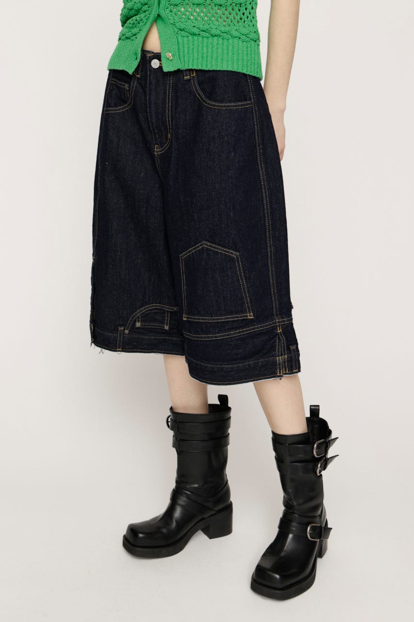 UP SIDE DOWN REMAKE HALF パンツ D/BLU 1