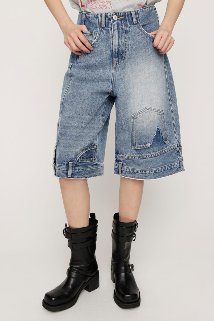 UP SIDE DOWN REMAKE HALF パンツ L/BLU 1