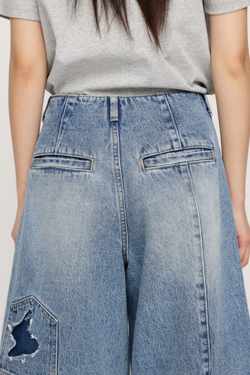 UP SIDE DOWN REMAKE HALF パンツ L/BLU 1