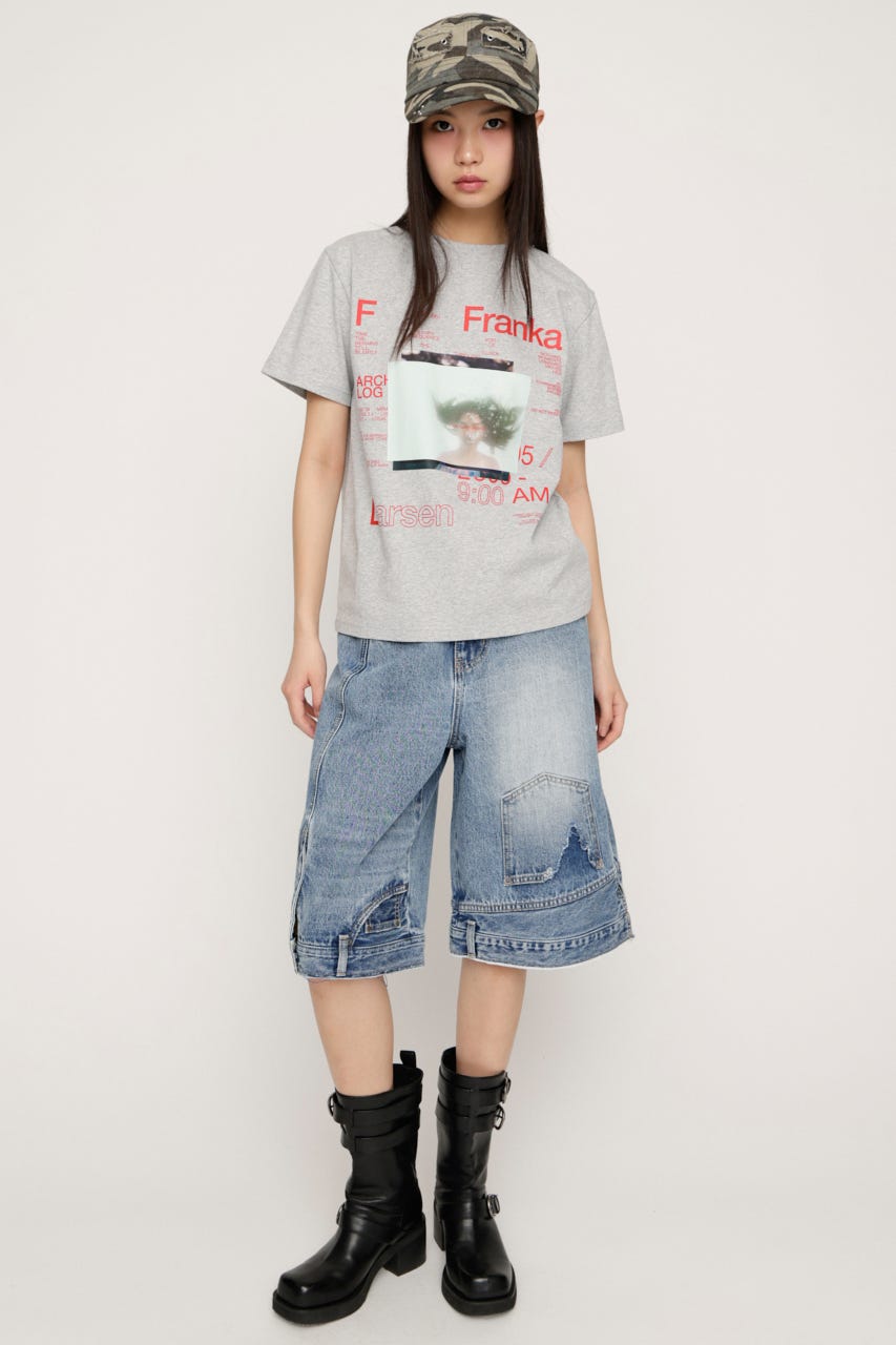 UP SIDE DOWN REMAKE HALF パンツ L/BLU 1