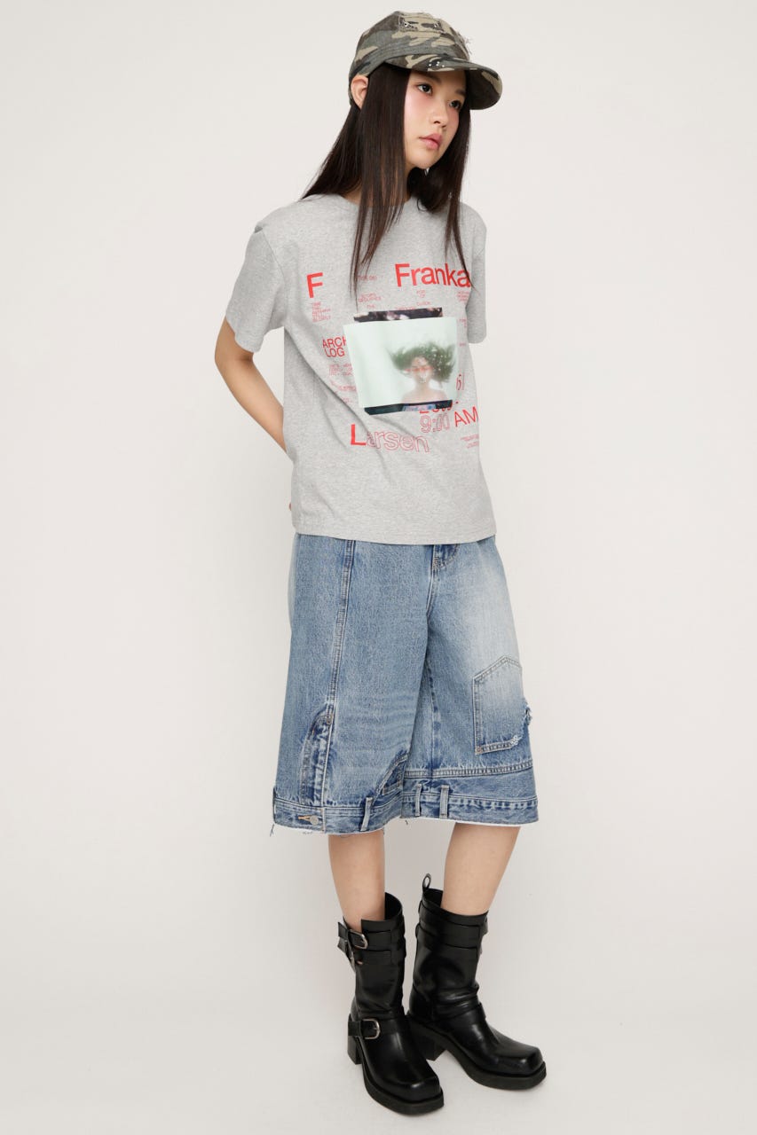 UP SIDE DOWN REMAKE HALF パンツ L/BLU 1