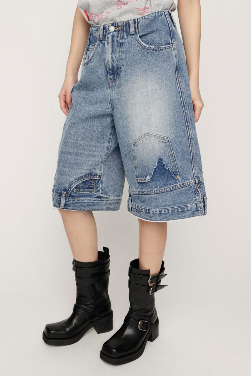 UP SIDE DOWN REMAKE HALF パンツ L/BLU 1