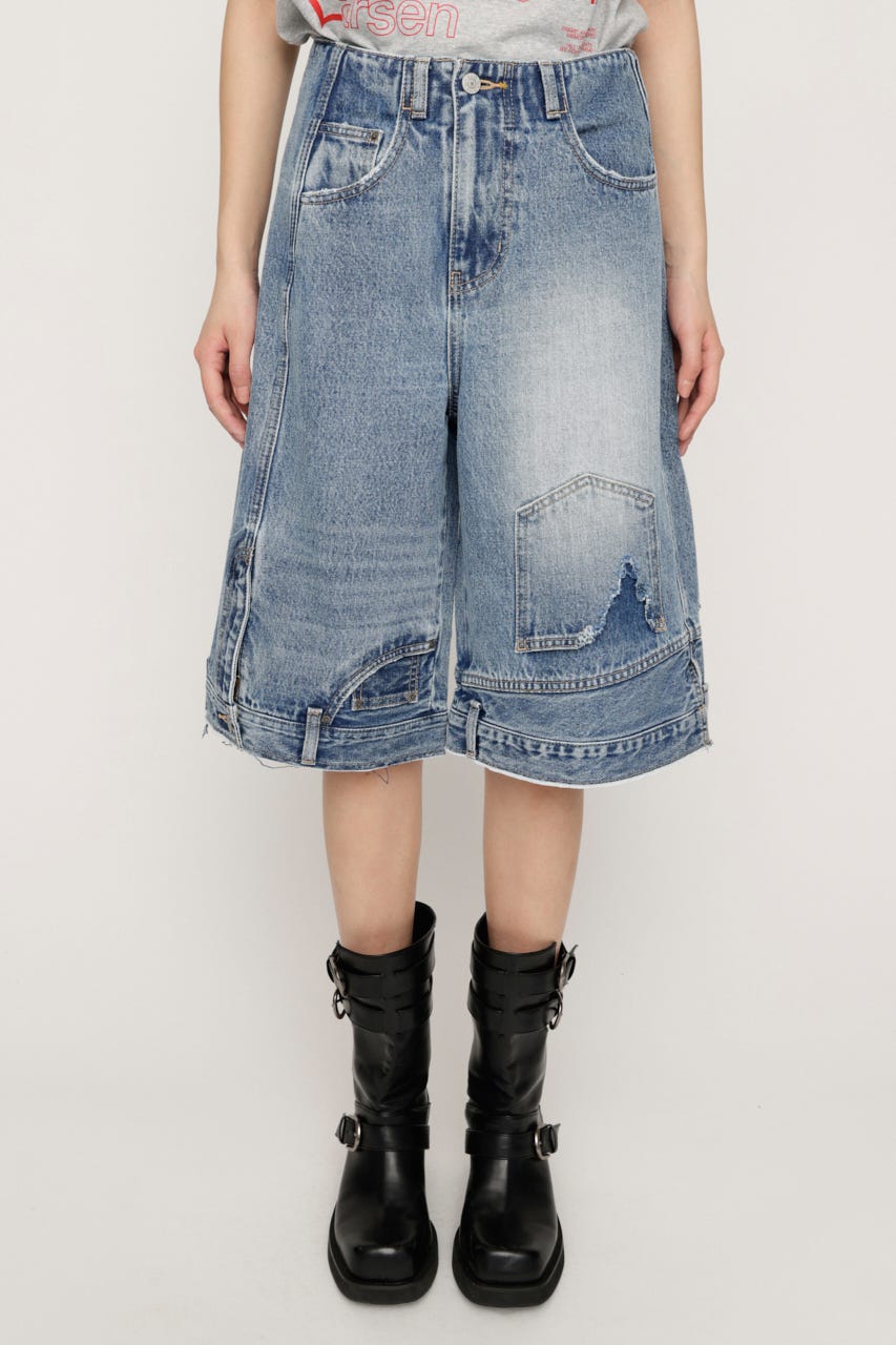 UP SIDE DOWN REMAKE HALF パンツ L/BLU 1