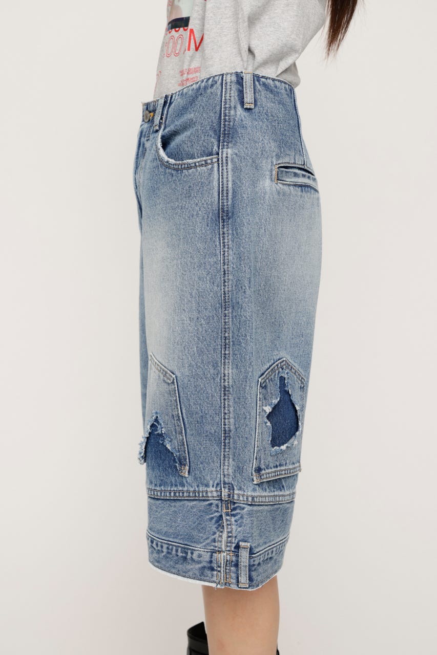 UP SIDE DOWN REMAKE HALF パンツ L/BLU 1