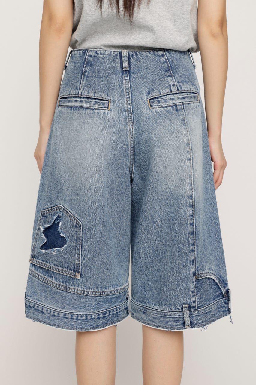 UP SIDE DOWN REMAKE HALF パンツ L/BLU 1