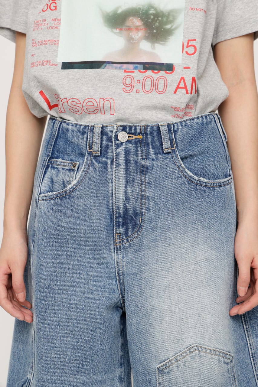 UP SIDE DOWN REMAKE HALF パンツ L/BLU 1