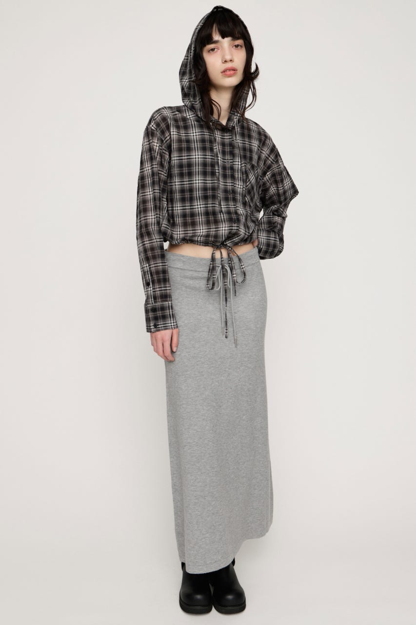 CHECK HOODIE シャツ M/BLK FREE