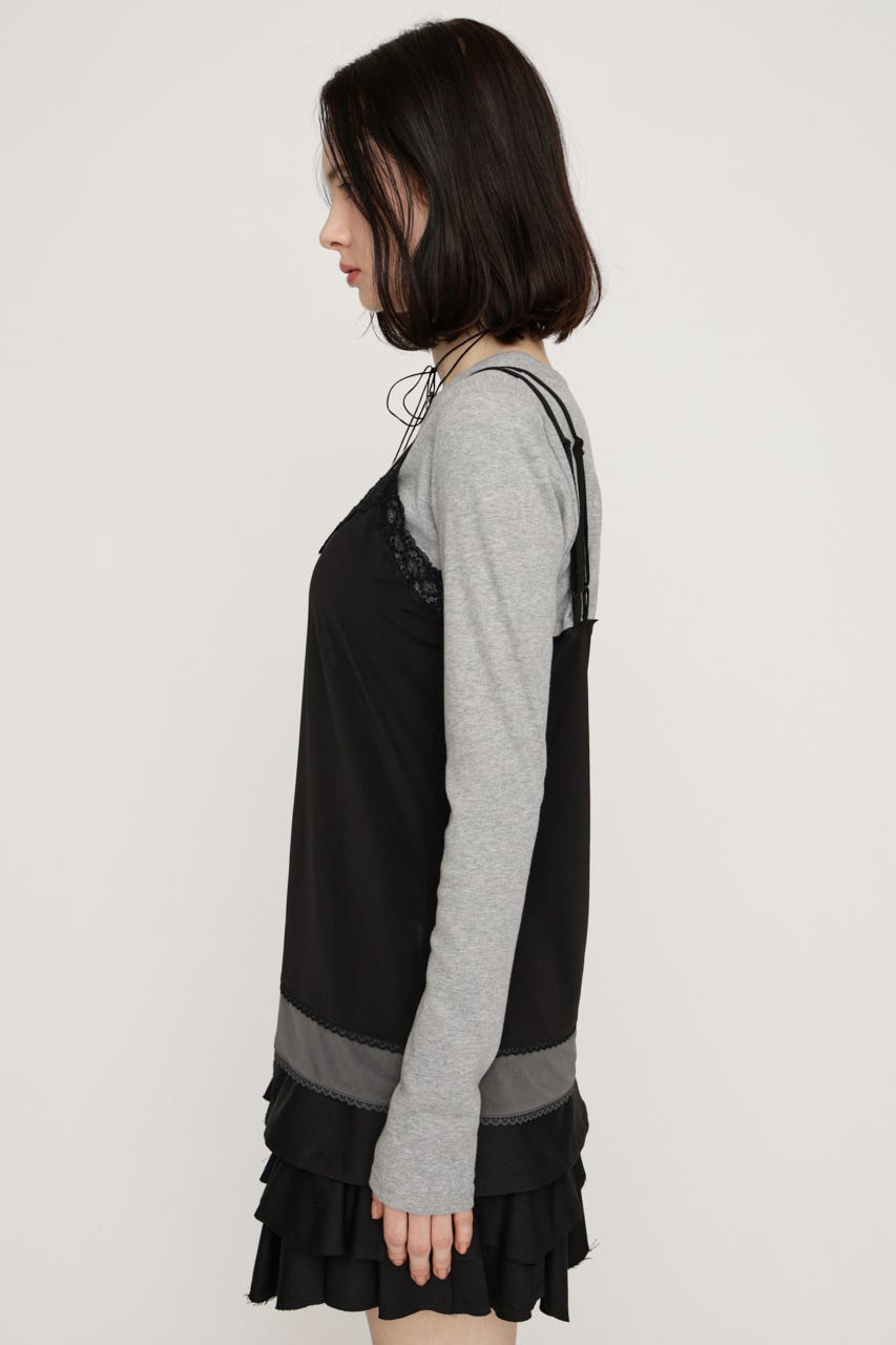 CAMI LAYERED C／N トップス BLK FREE