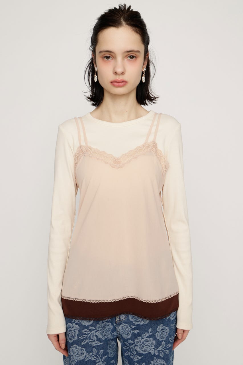 CAMI LAYERED C／N トップス L/PNK FREE