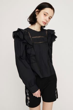 2WAY RIBBON FRILL LACE トップス