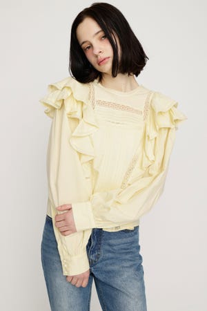2WAY RIBBON FRILL LACE トップス