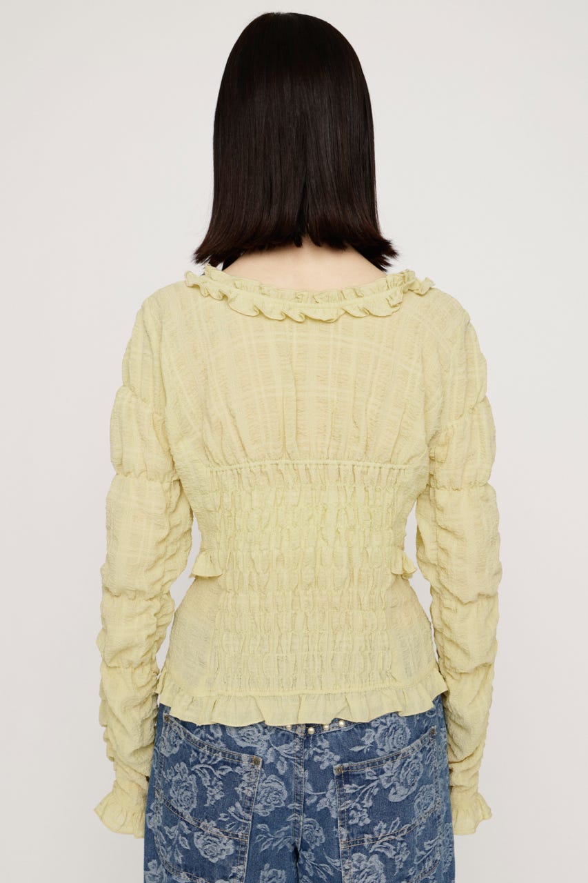 RIBBON FRILL ブラウス L/YEL FREE