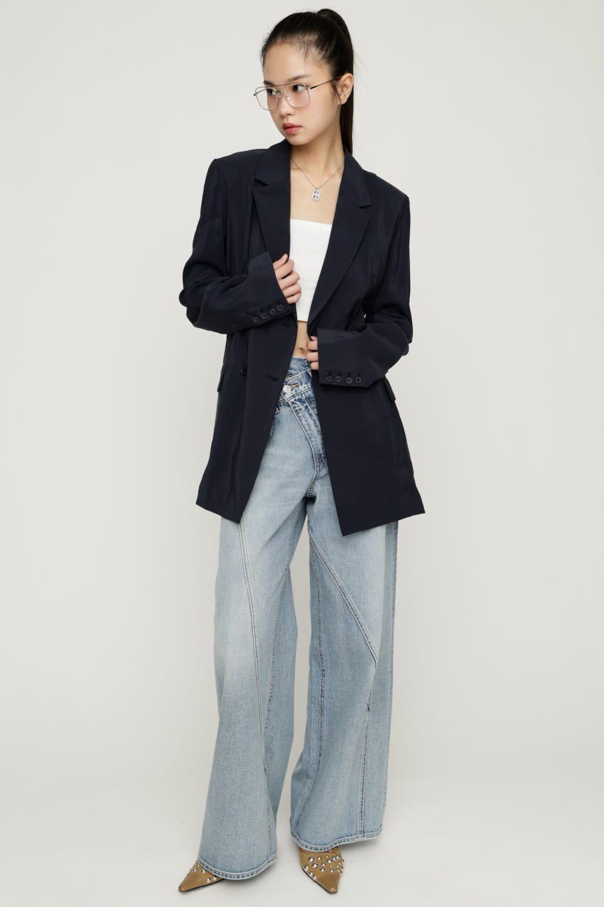 SUMMER BELTED TAILOR ジャケット NVY FREE