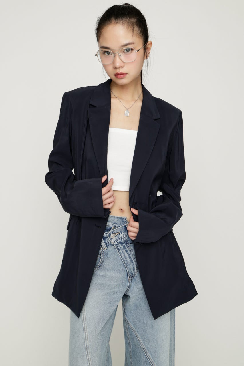 SUMMER BELTED TAILOR ジャケット NVY FREE