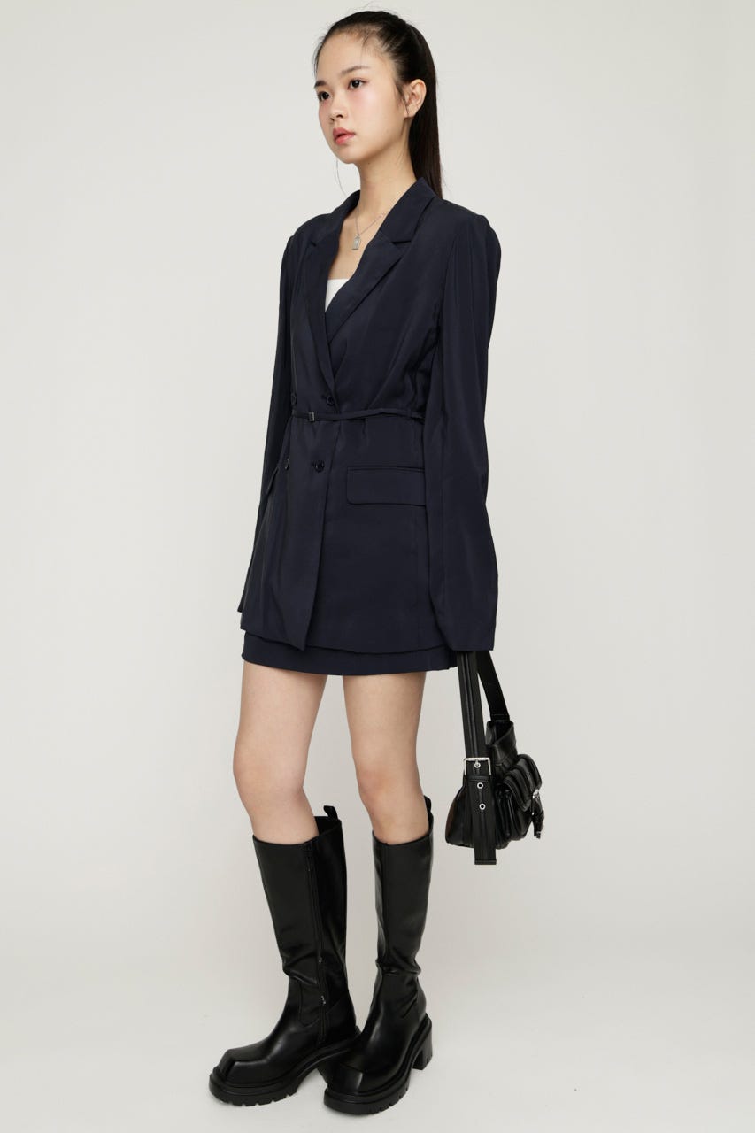 SUMMER BELTED TAILOR ジャケット NVY FREE