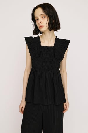 【SNSで話題！】SEERSUCKER ARM FRILL トップス
