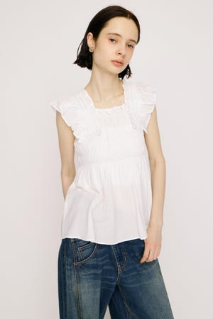 【SNSで話題！】SEERSUCKER ARM FRILL トップス