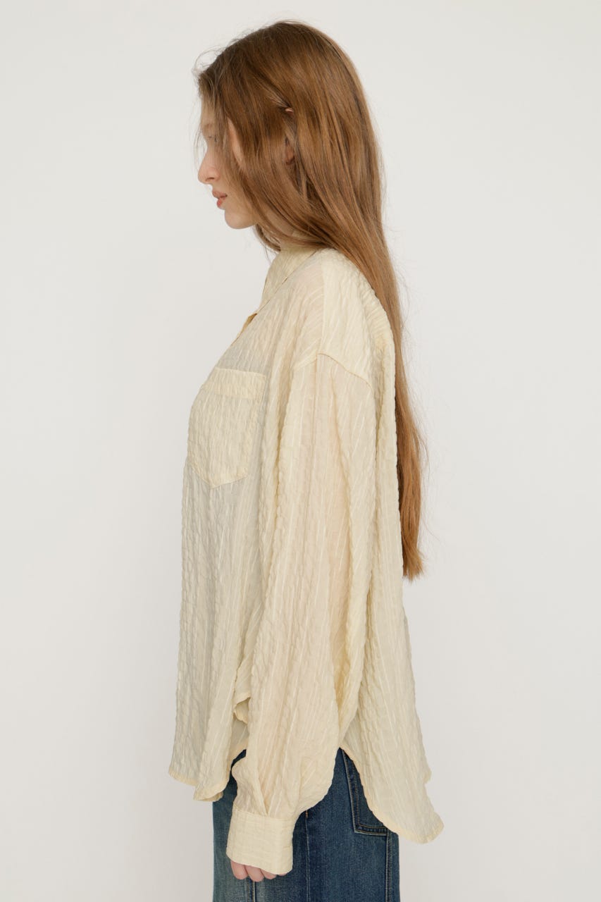 【1BUY5％OFF】SHEER OVER シャツ IVOY FREE