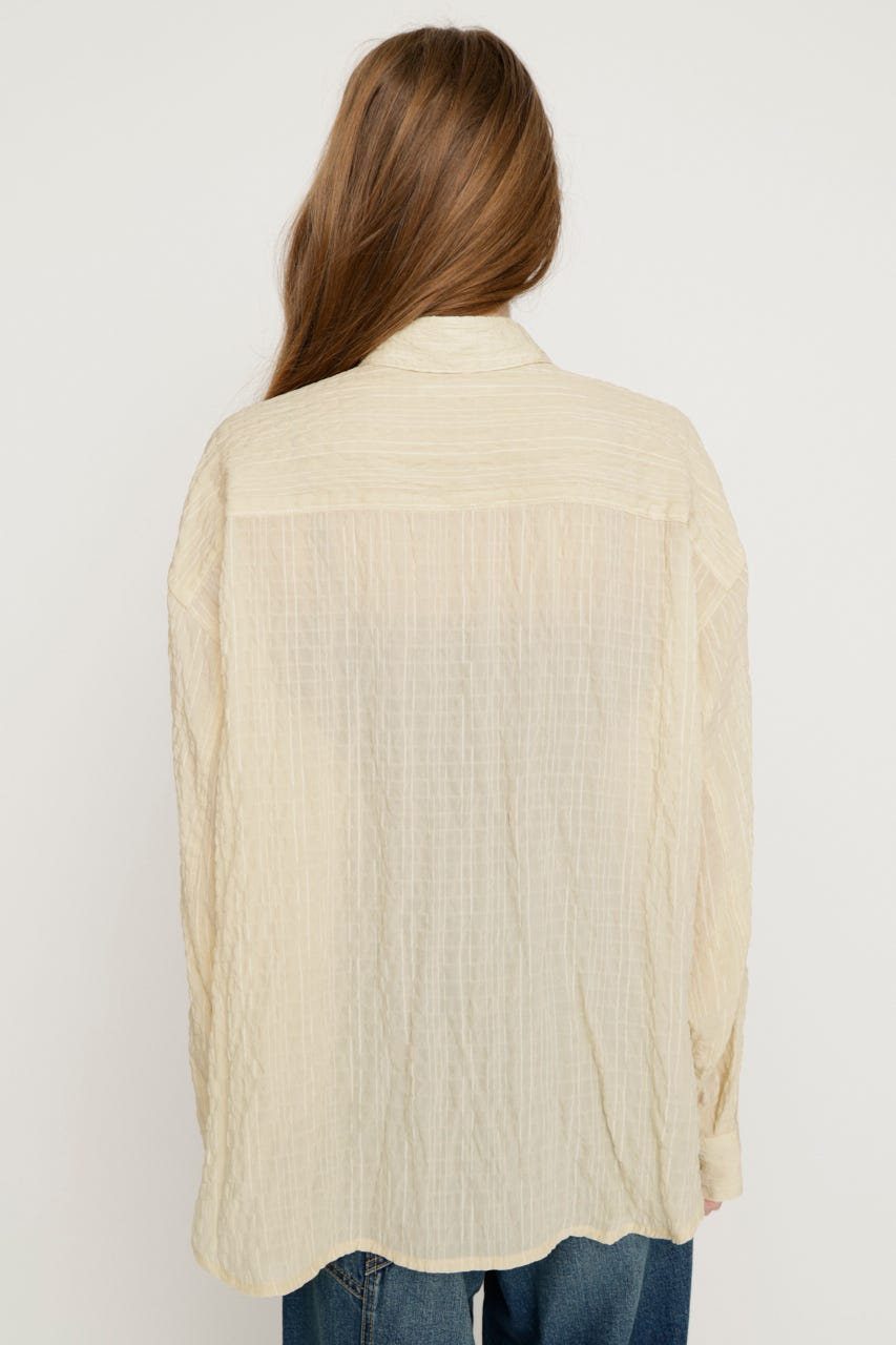 【1BUY5％OFF】SHEER OVER シャツ IVOY FREE
