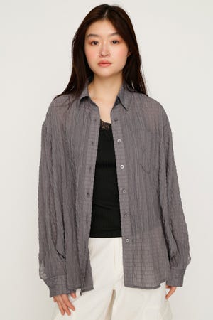 【1BUY5％OFF】SHEER OVER シャツ