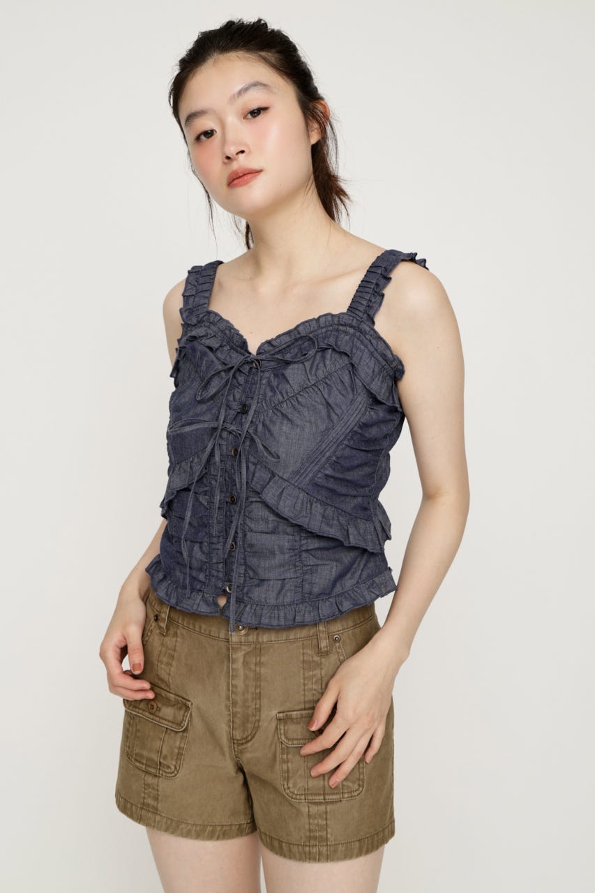 DUNGAREE SQUEEZE CAMI ブラウス BLU FREE