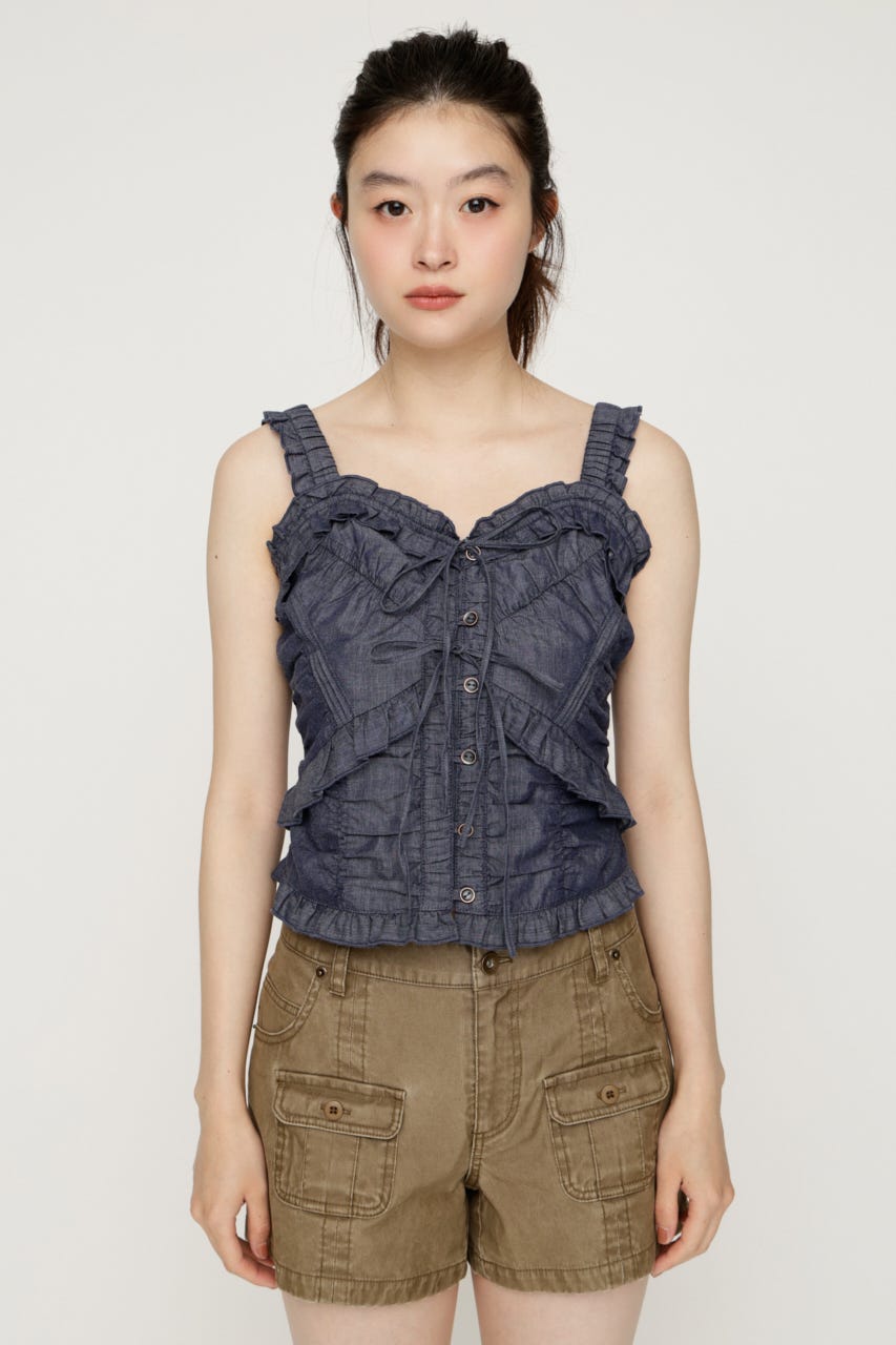 DUNGAREE SQUEEZE CAMI ブラウス BLU FREE