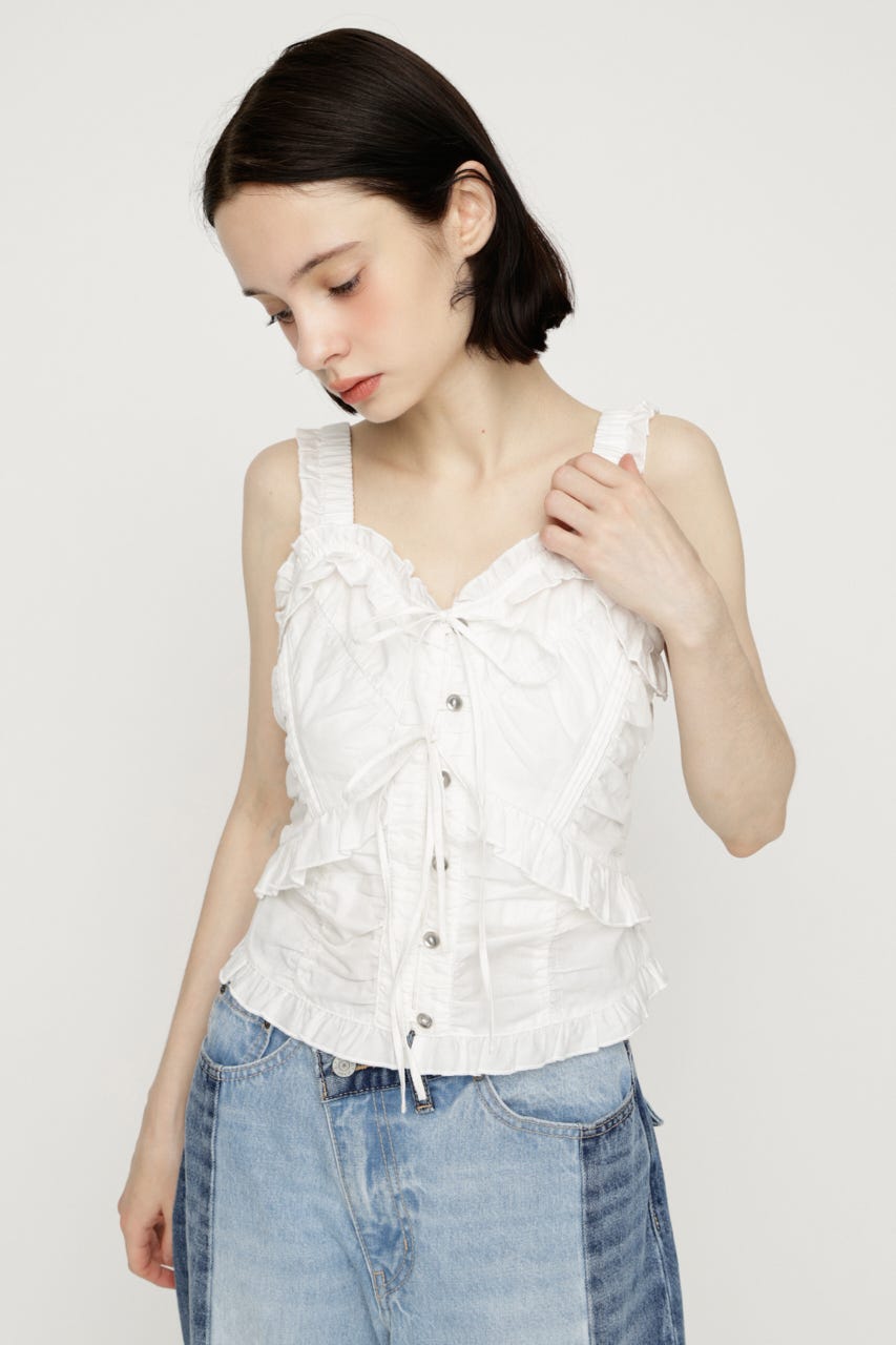 DUNGAREE SQUEEZE CAMI ブラウス WHT FREE