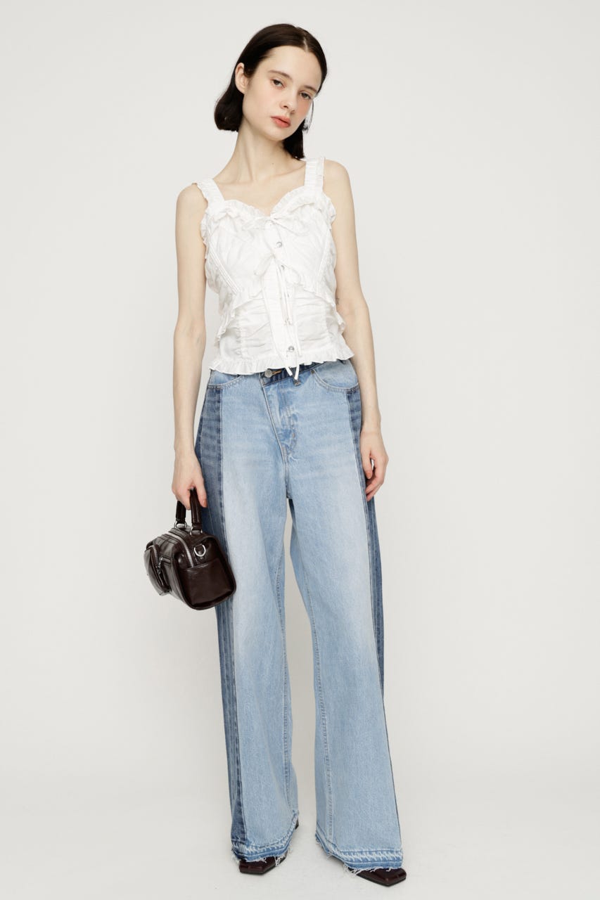 DUNGAREE SQUEEZE CAMI ブラウス WHT FREE