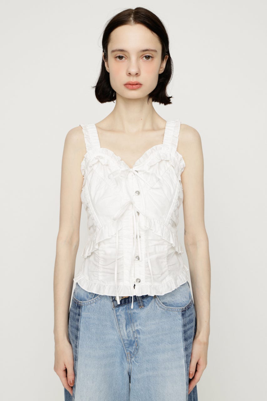DUNGAREE SQUEEZE CAMI ブラウス WHT FREE