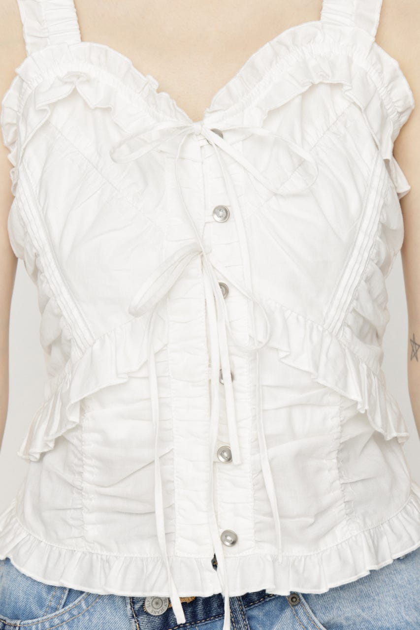 DUNGAREE SQUEEZE CAMI ブラウス WHT FREE