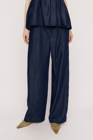 【SNSで話題！】DENIM RIBBON RELAX パンツ
