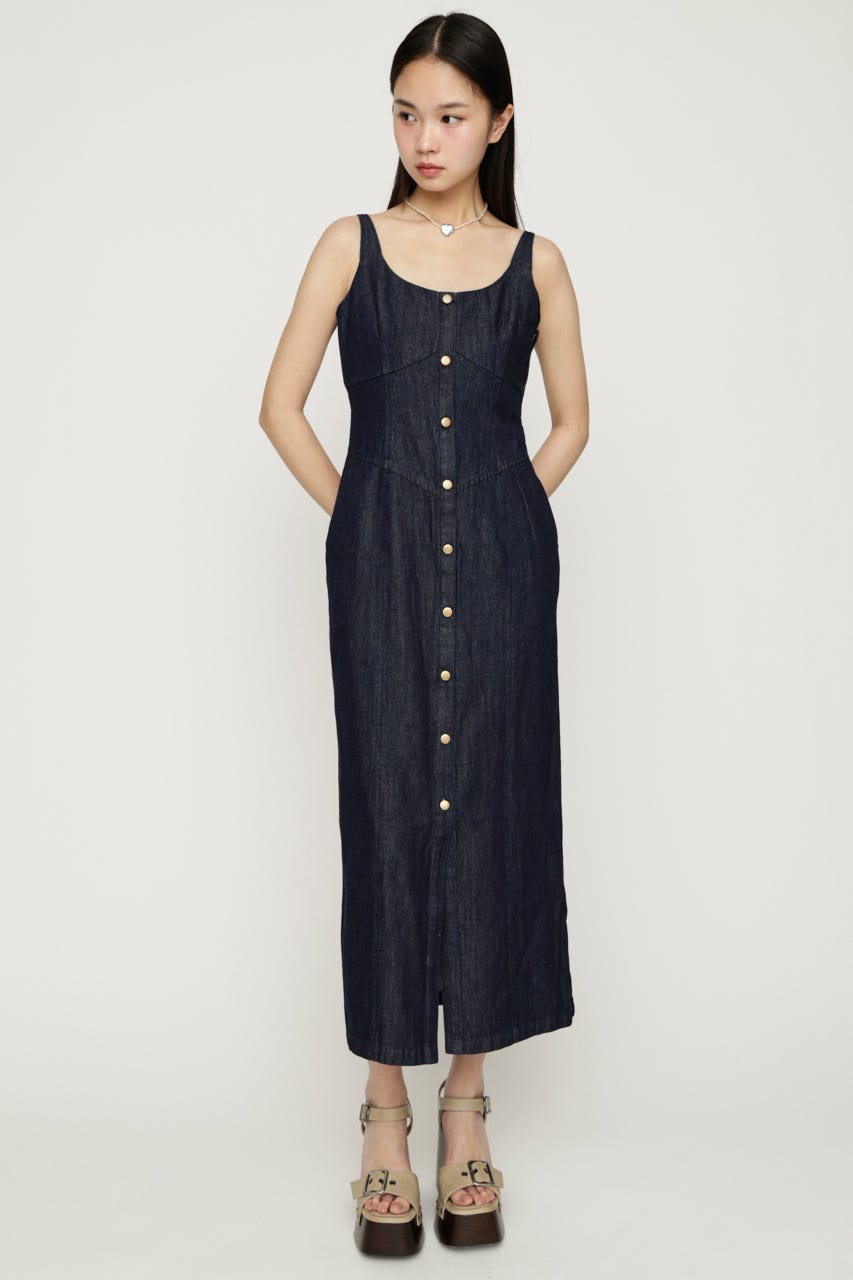 DENIM I LINE CAMI ロングワンピース NVY 1