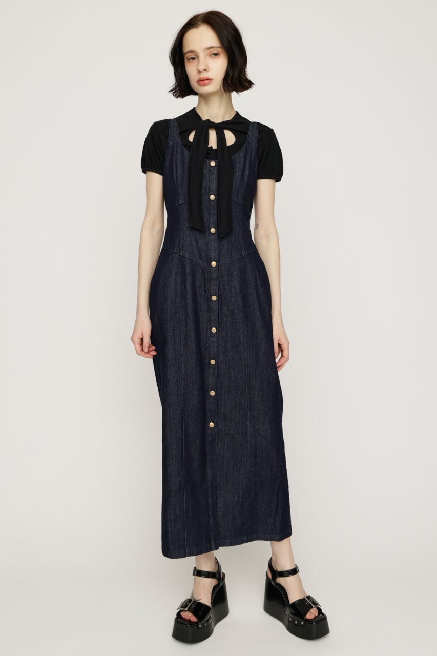 DENIM I LINE CAMI ロングワンピース NVY 1
