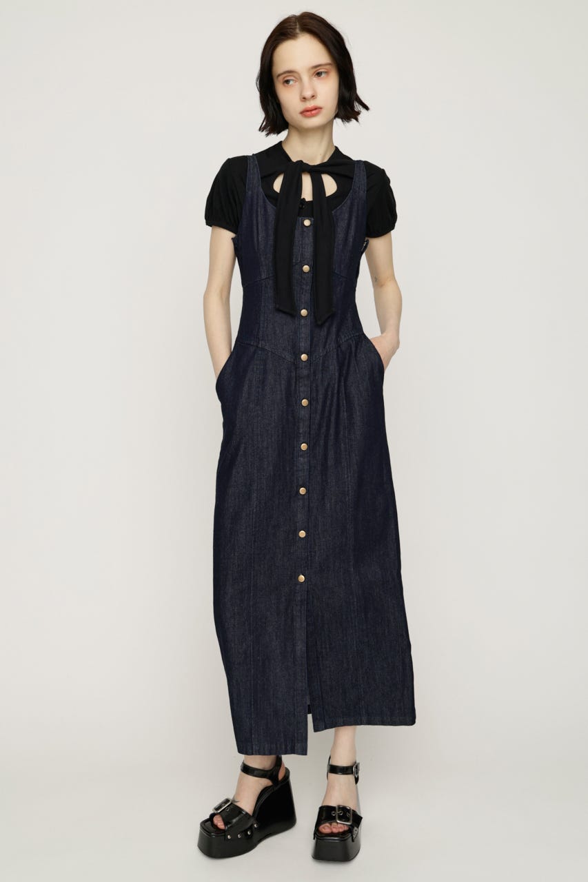 DENIM I LINE CAMI ロングワンピース NVY 1