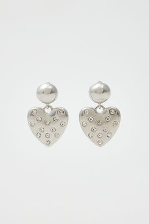 RHINESTONE HEART ピアス