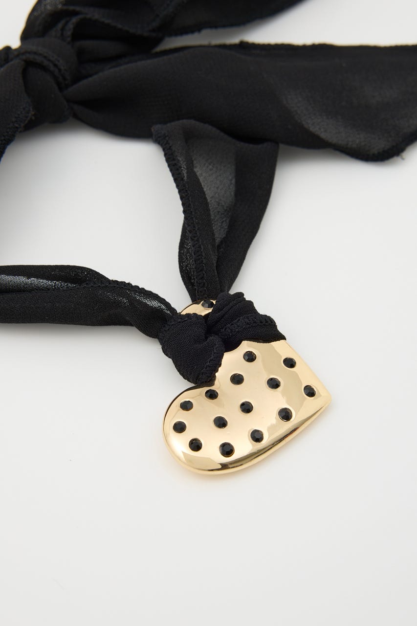 RHINESTONE HEART チョーカー GLD FREE