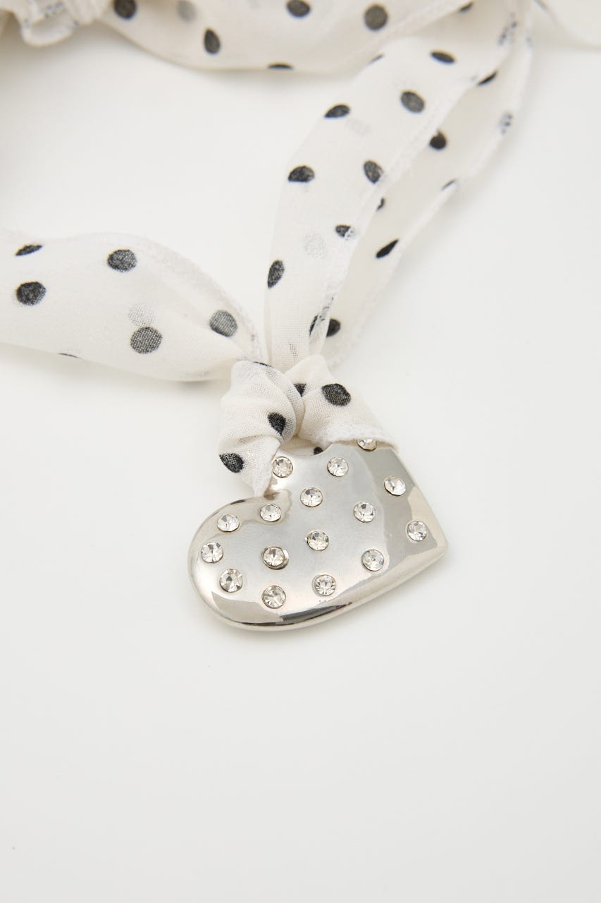 RHINESTONE HEART チョーカー SLV FREE