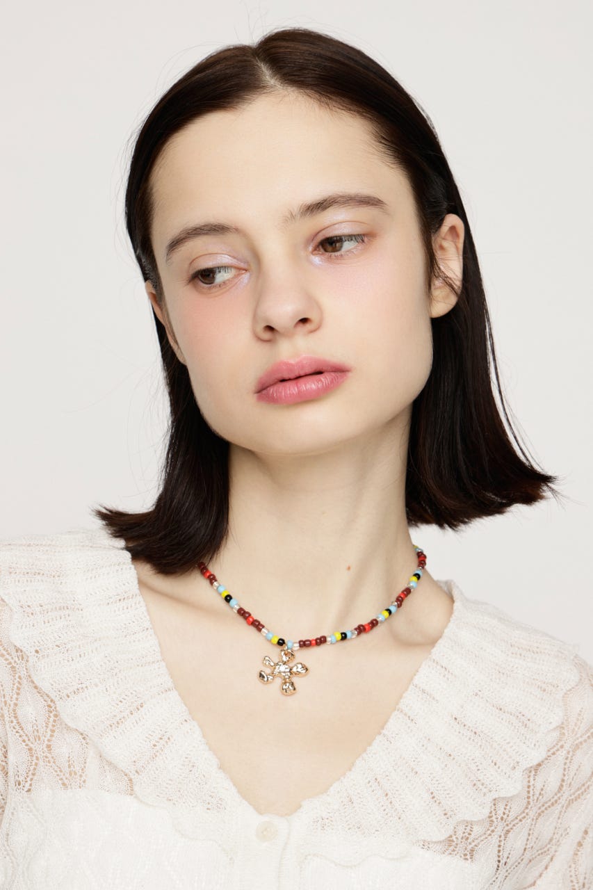 METAL FLOWER ネックレス GLD FREE