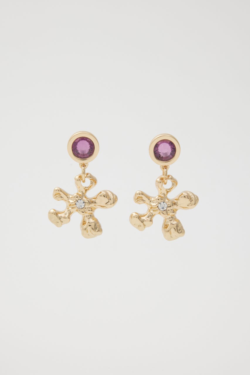 METAL FLOWER ピアス GLD FREE